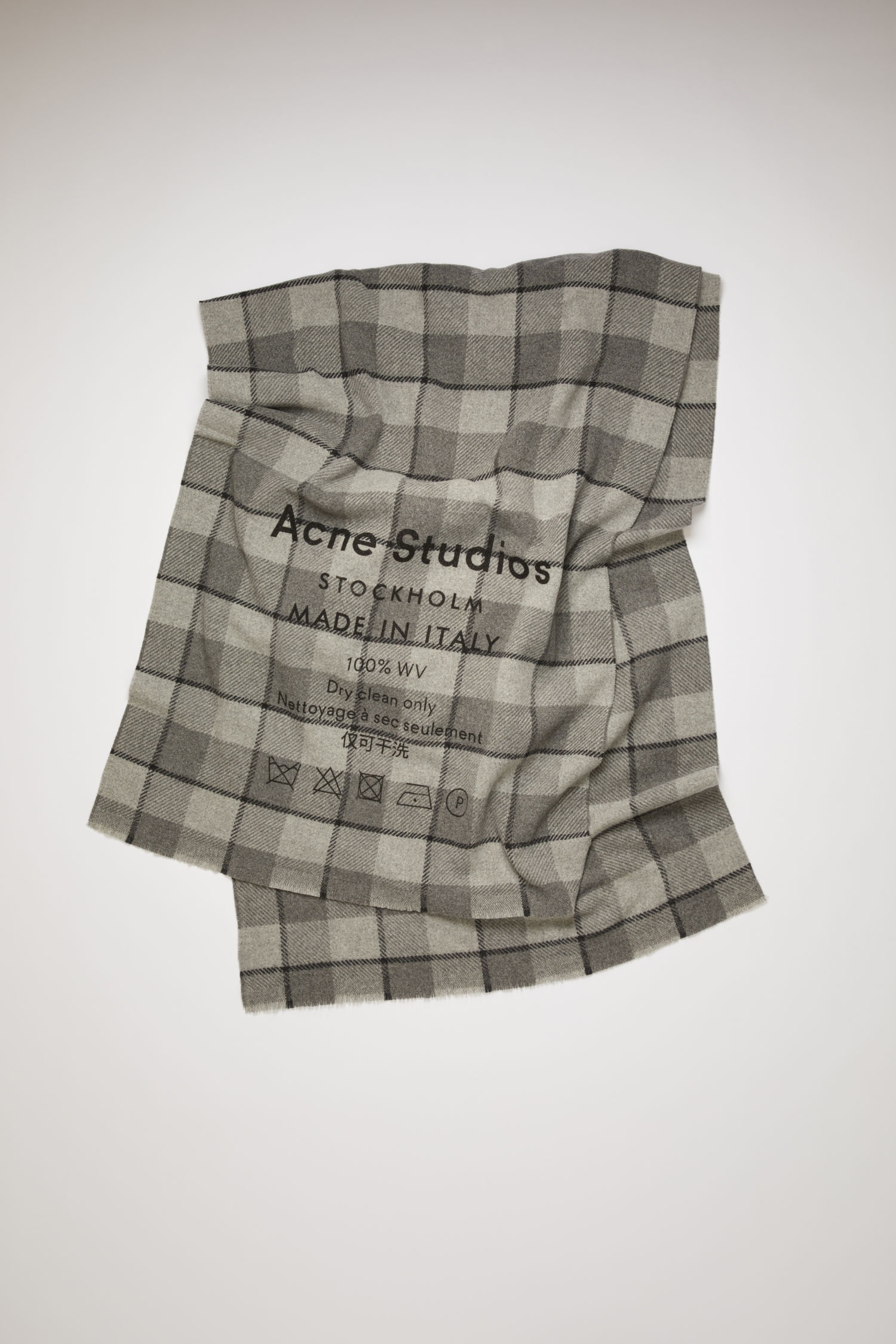 Checked logo scarf grey/black - 1