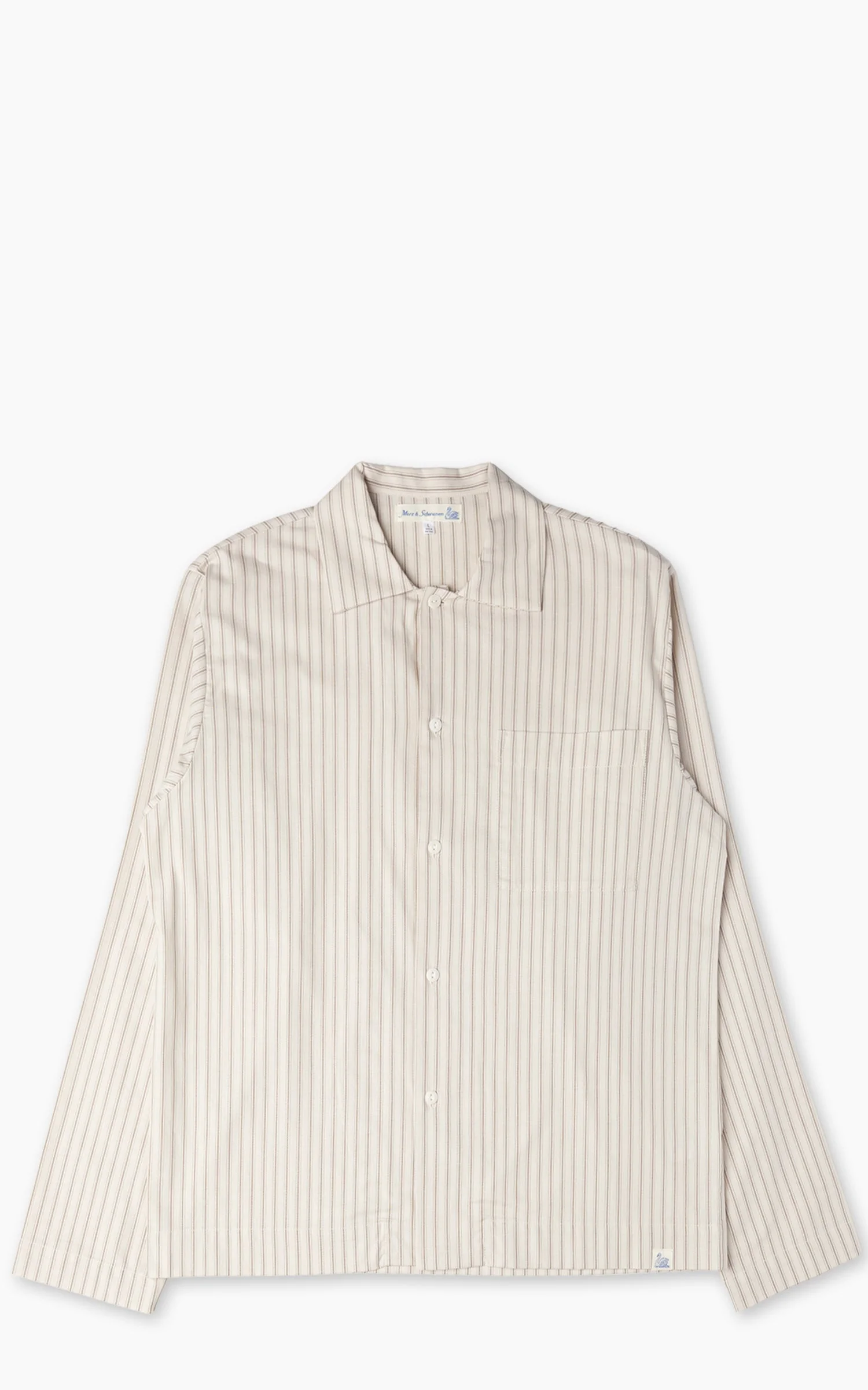 MERZ B. SCHWANEN PJKT01 PYJAMA TOP NATURE/CHOCOLATE - 1