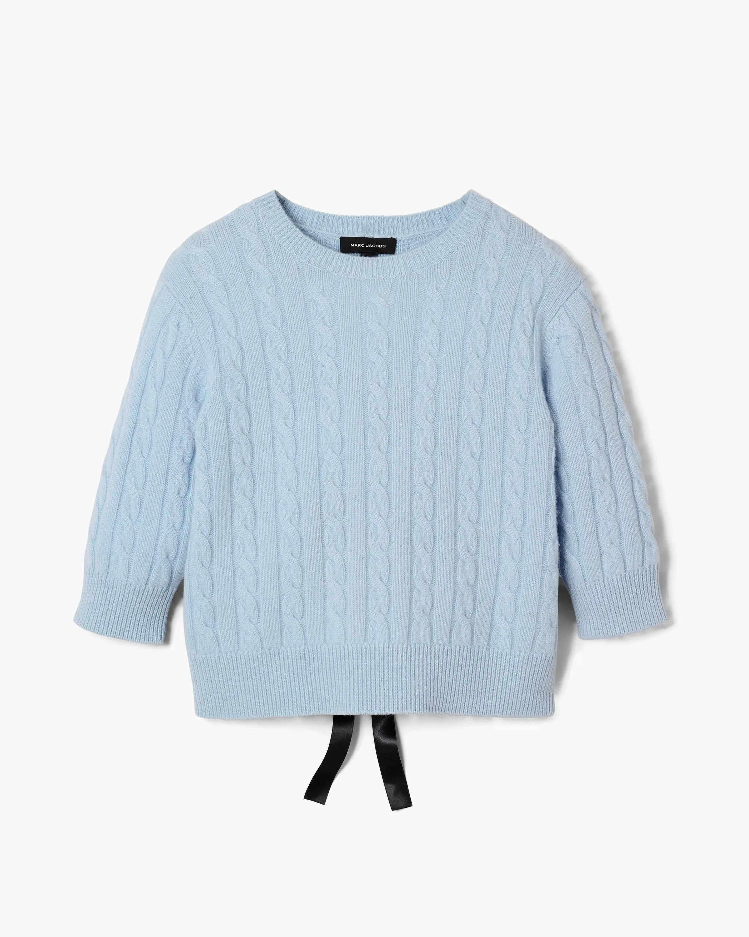 OPEN BACK BOW CABLE SWEATER - 1