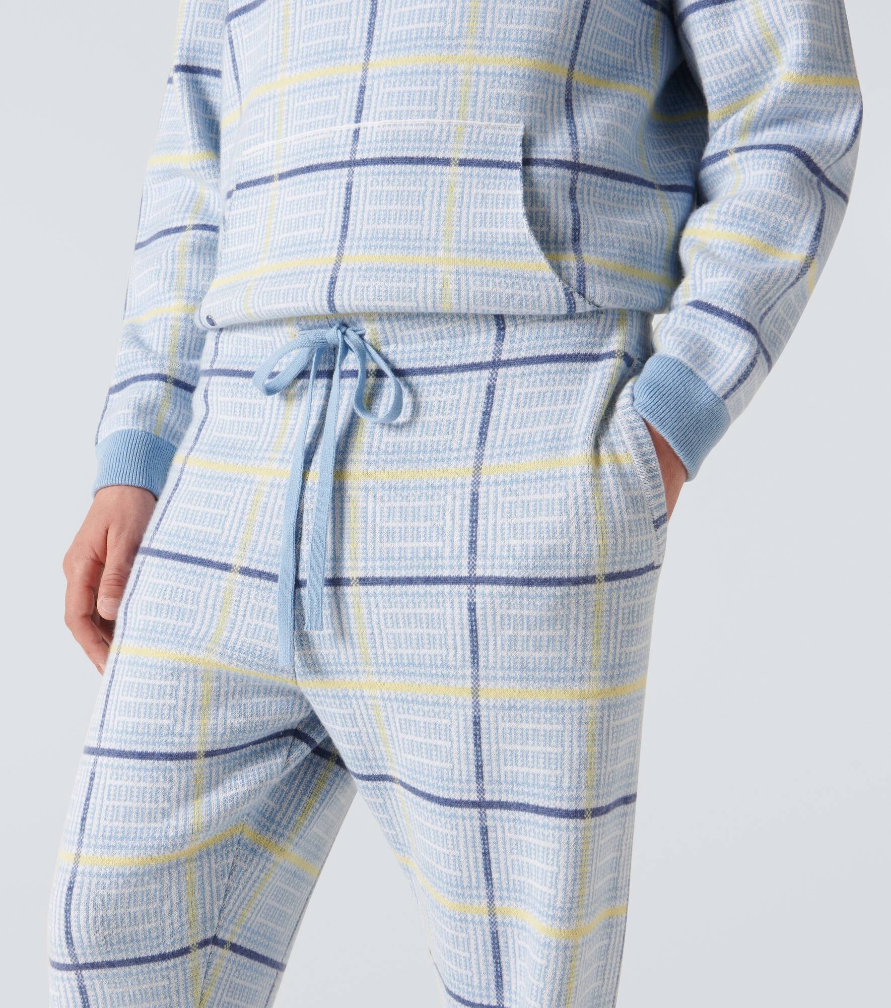Rain tartan cashmere sweatpants - 5