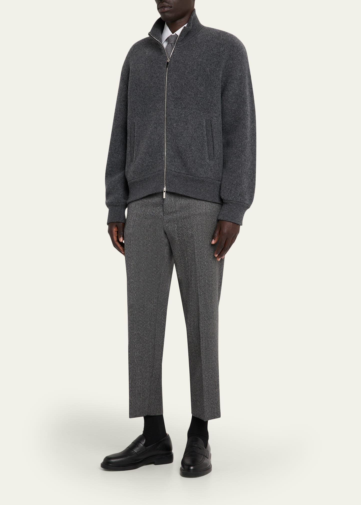 Men's Wool Fleece Full-Zip Bomber Jacket - 2