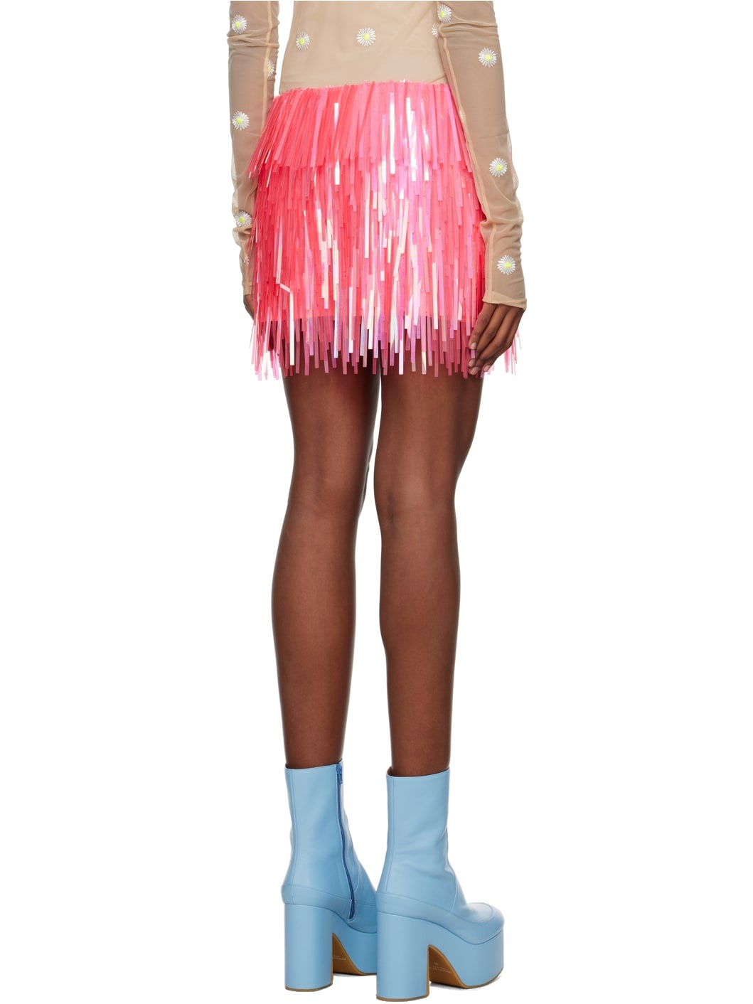 Pink Sequinned Miniskirt - 3