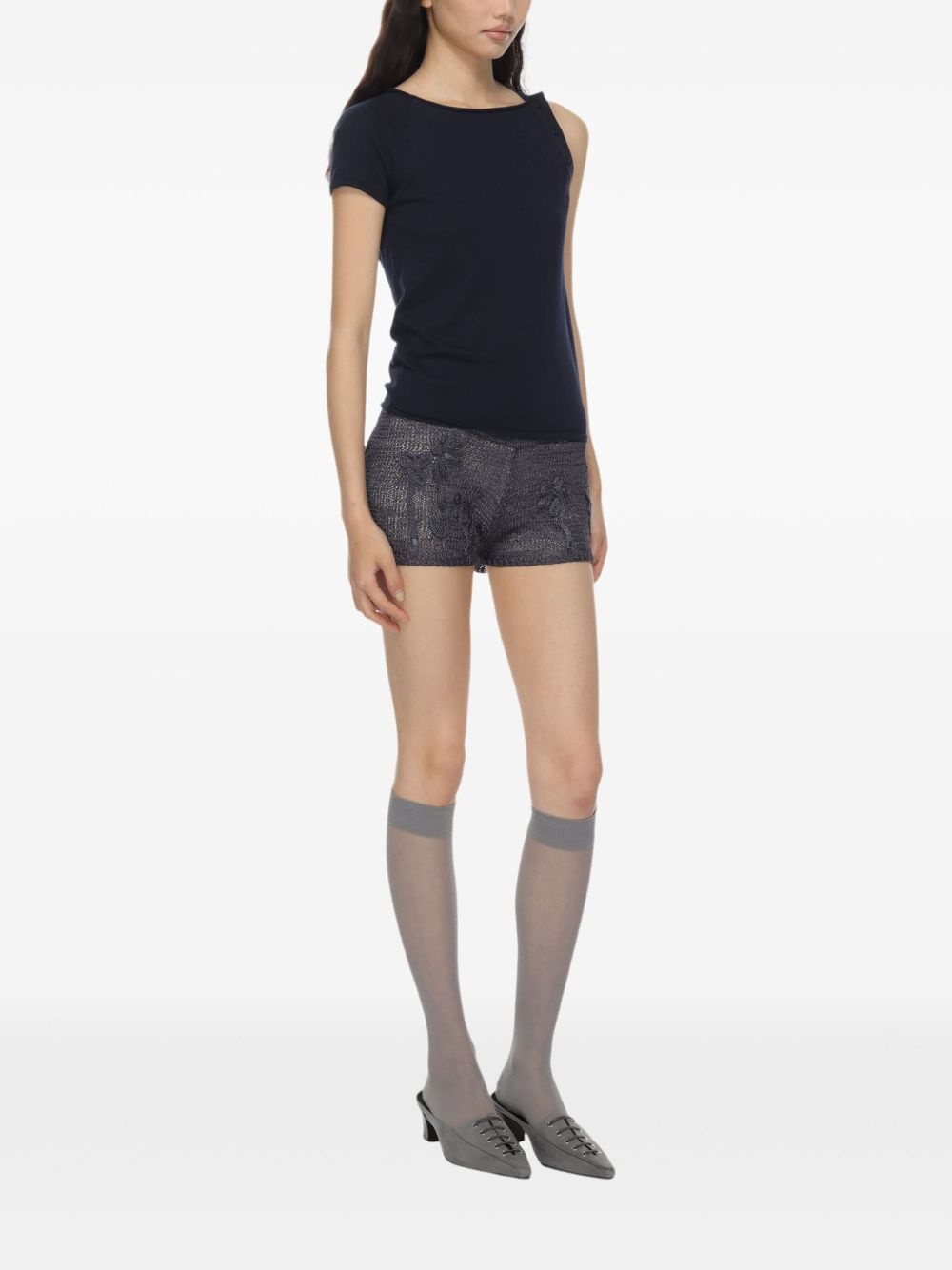 asymmetric-neckline top - 3