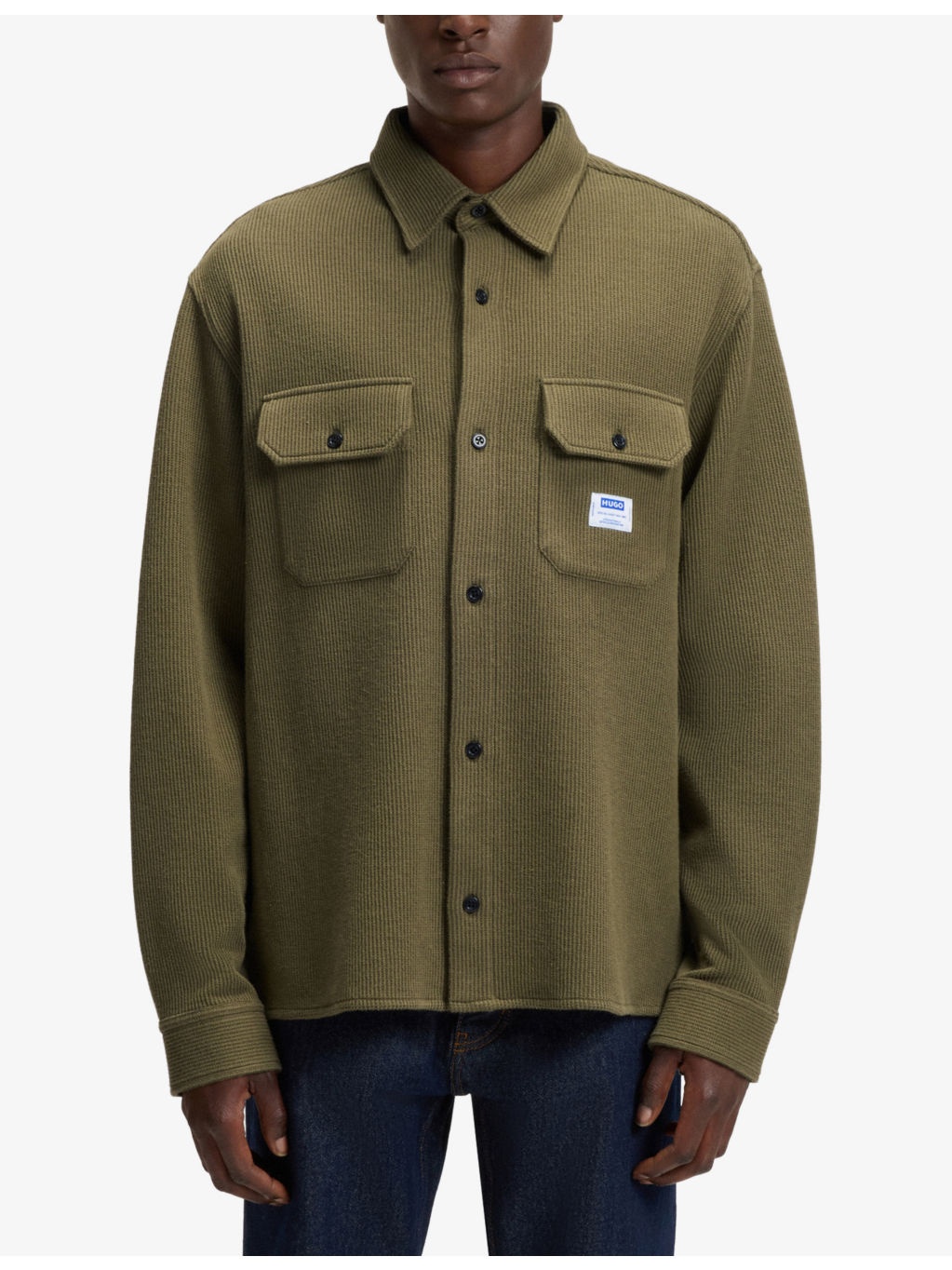 Logo-Tag Regular-Fit Cotton-Blend Shirt - 3