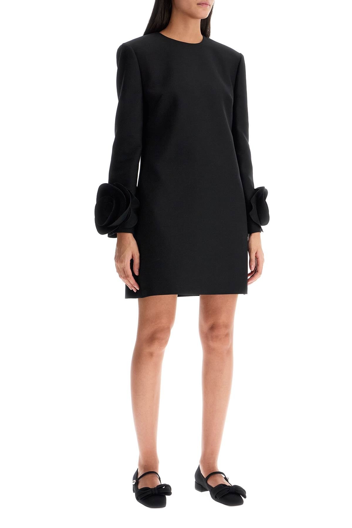 ワンピース Valentino Garavani Double Compact Drill Minidress With Rose Valentino Valentino Garavani 