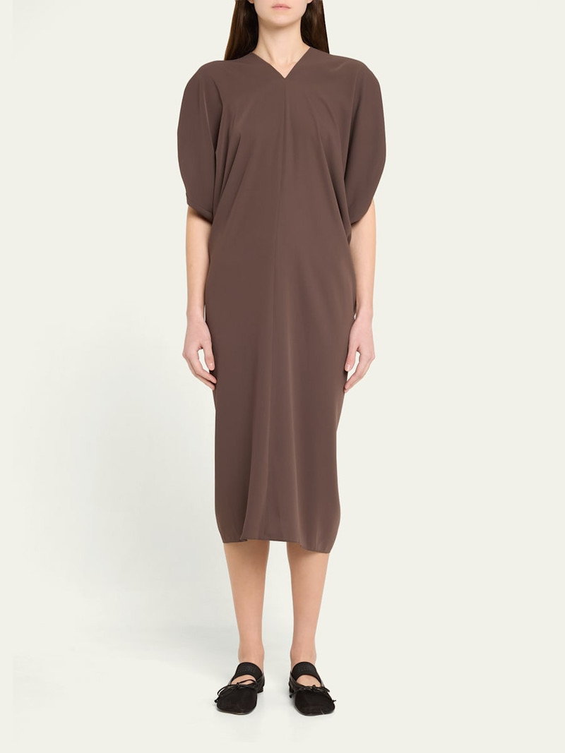 MM6 Maison Margiela Draped V-Neck Midi Dress outlook