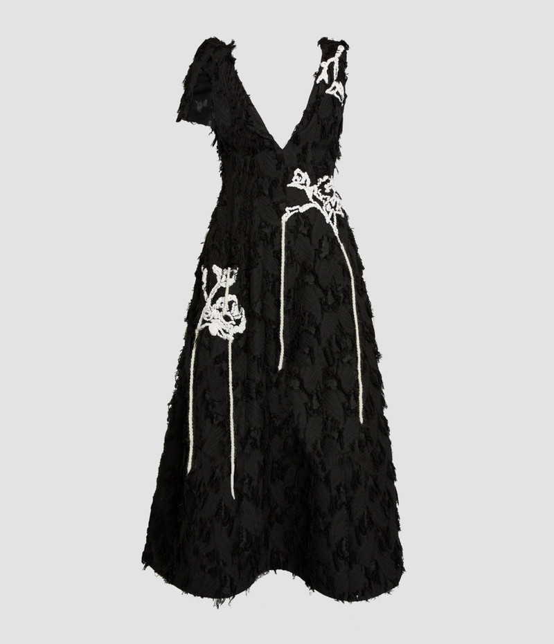 Erdem EMBROIDERED FIL COUPÉ JACQUARD MIDI DRESS outlook