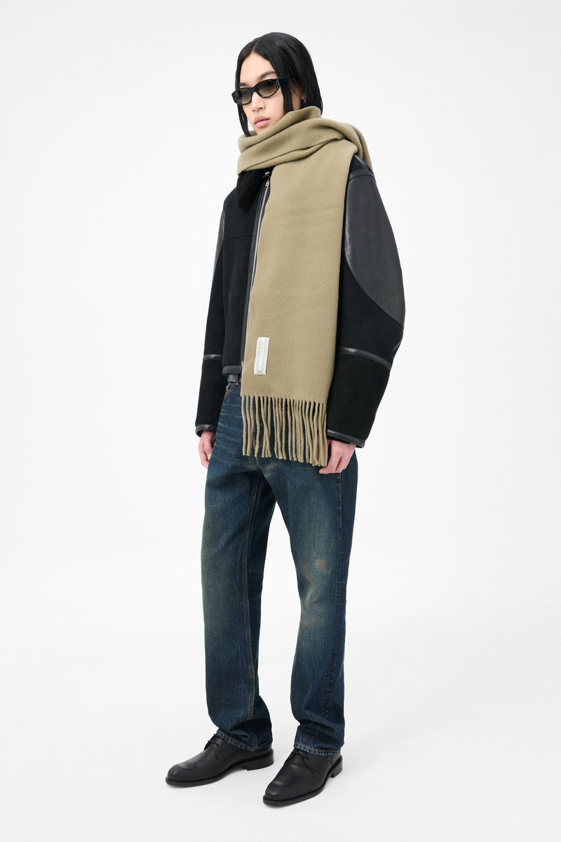 Estate Scarf Olive Double Wool 3