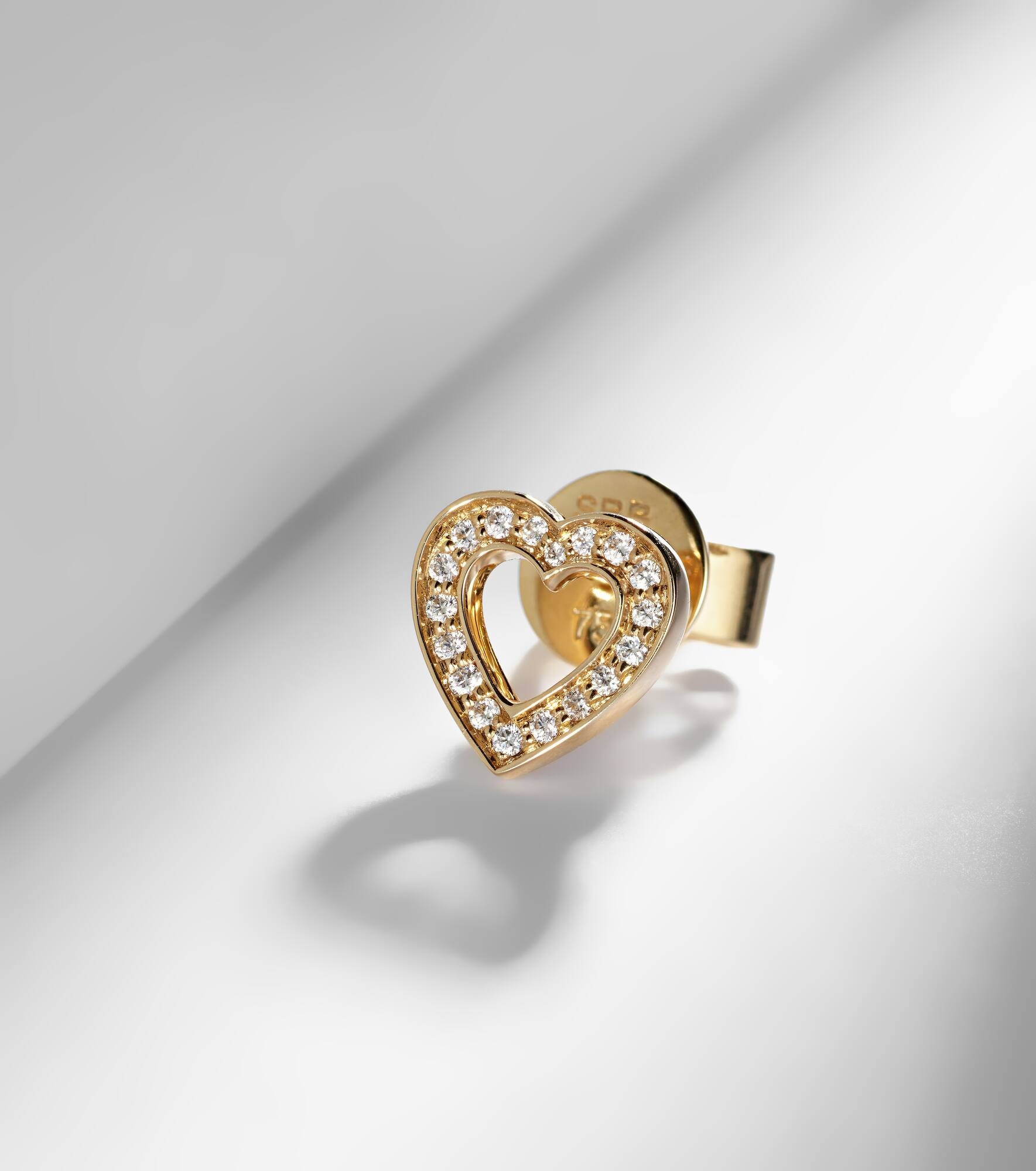 18kt gold earring with diamond - 5