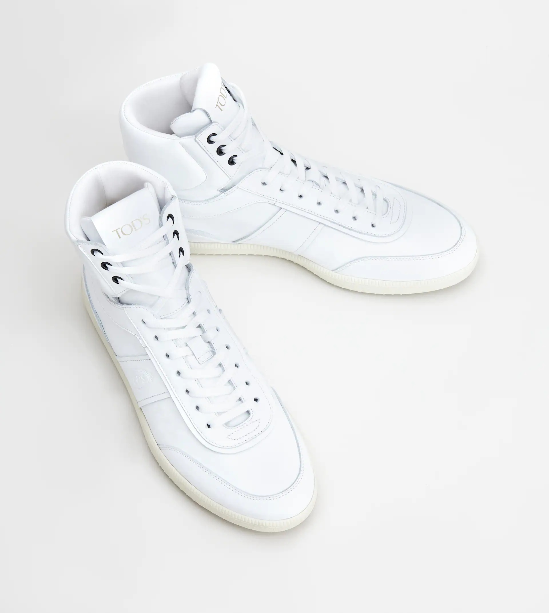 TOD'S TABS SNEAKERS HIGH-TOP IN LEATHER - WHITE - 3