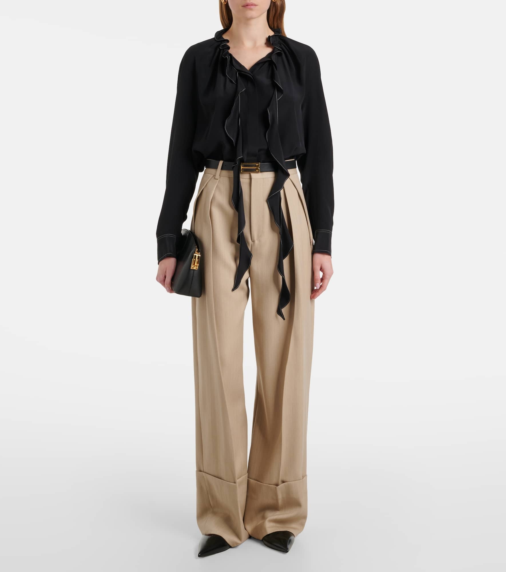 Ruffled silk blouse - 2
