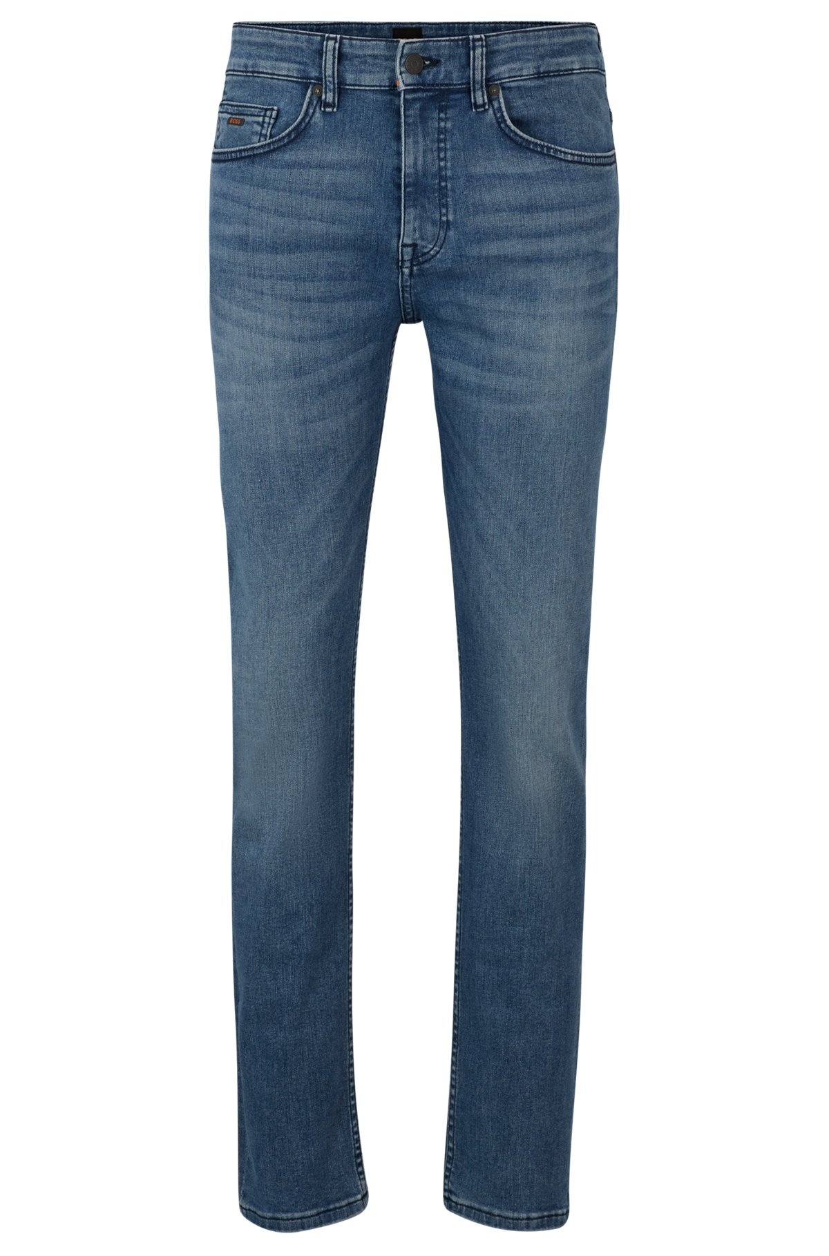 SLIM-FIT JEANS IN MID-BLUE SOFT STRETCH DENIM - 1