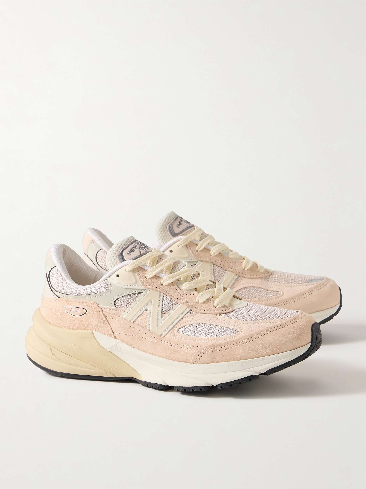 990v6 Leather-Trimmed Suede and Mesh Sneakers - 4