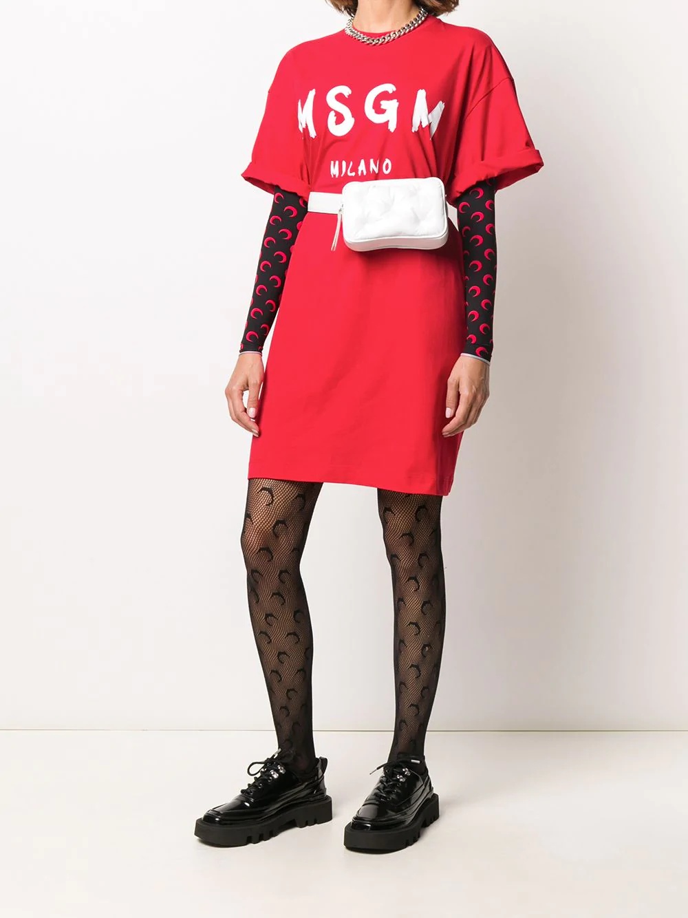 logo-print oversized T-shirt dress - 2