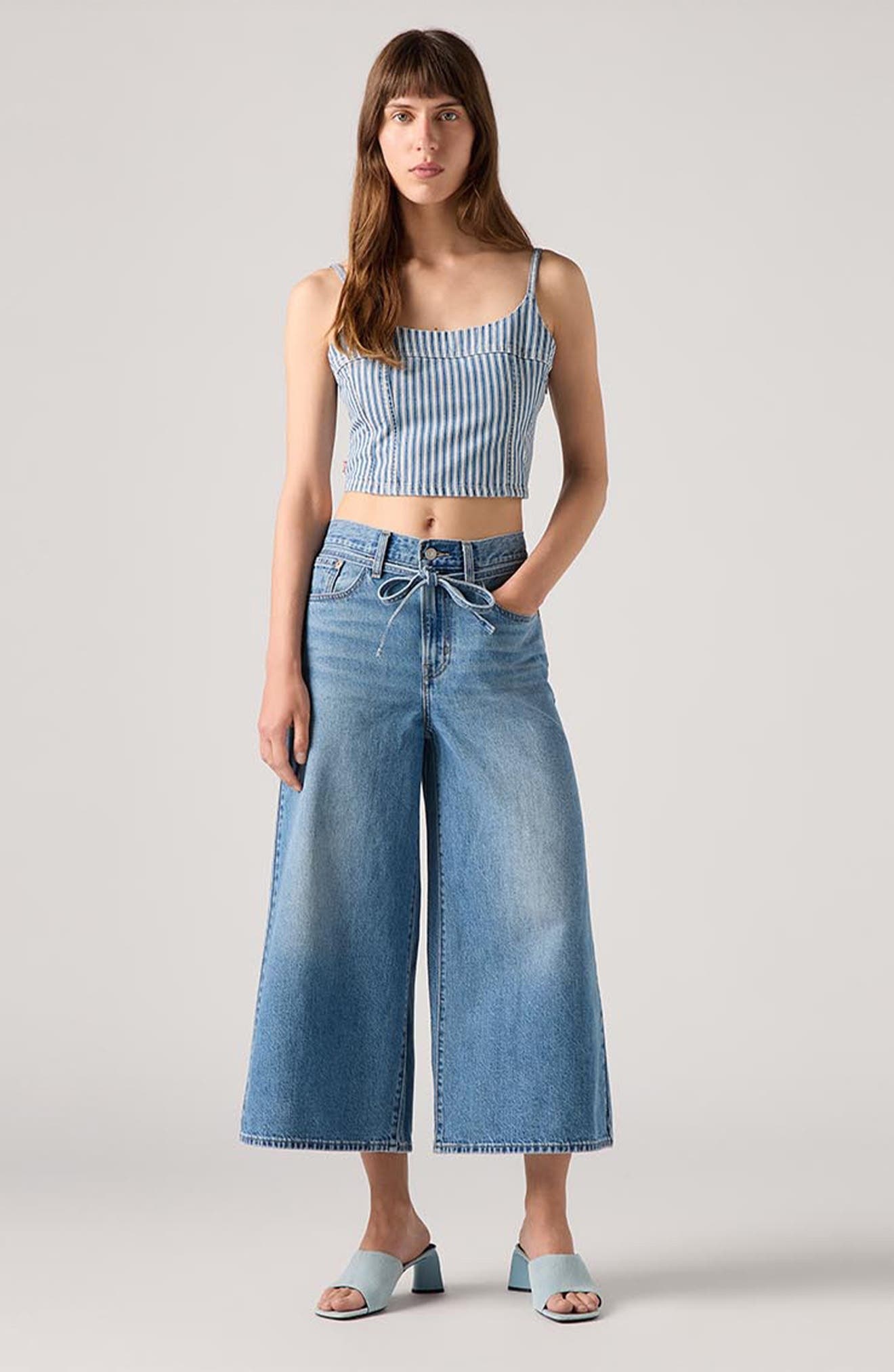levi's XL High Waist Wide Leg Culotte Jeans in Hot And Cold at Nordstrom - 8