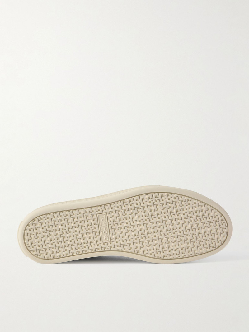 TOM FORD Warwick Perforated Suede Sneakers Black outlook