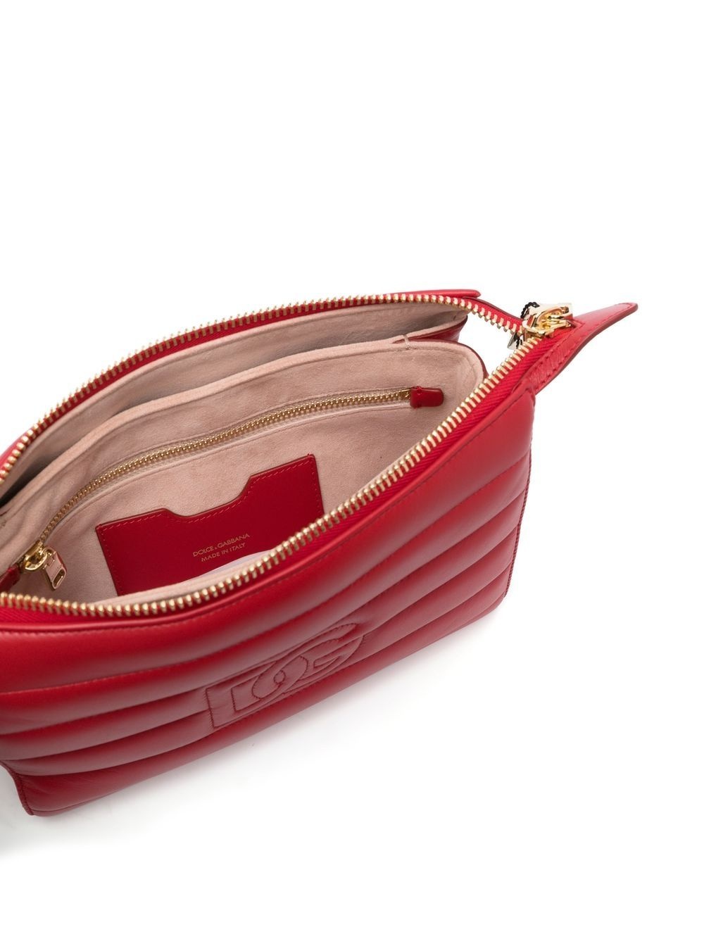 stitched-logo detail clutch bag - 5