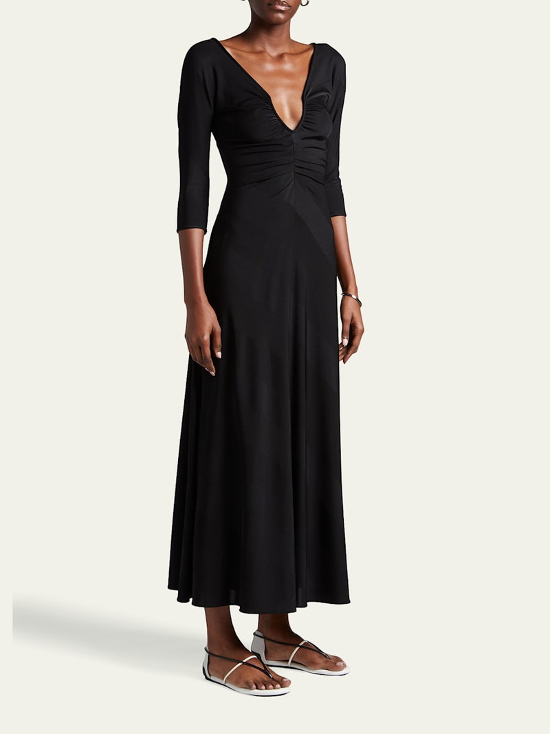 GIORGIO ARMANI Jacquard Jersey Diagonal Stripe Maxi Dress outlook