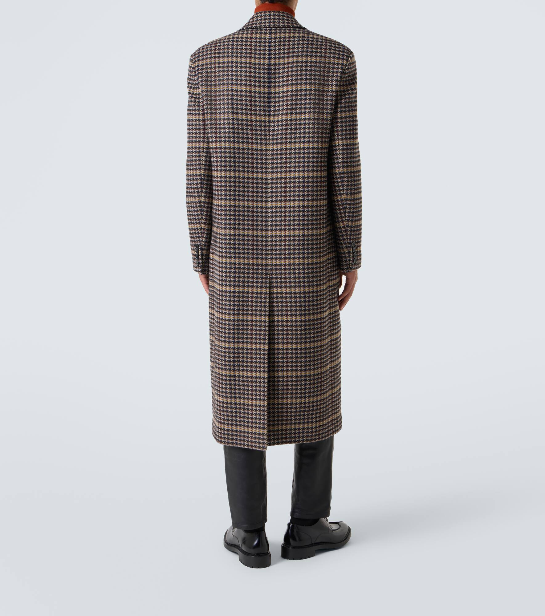 Houndstooth double-breasted wool overcoat - 4