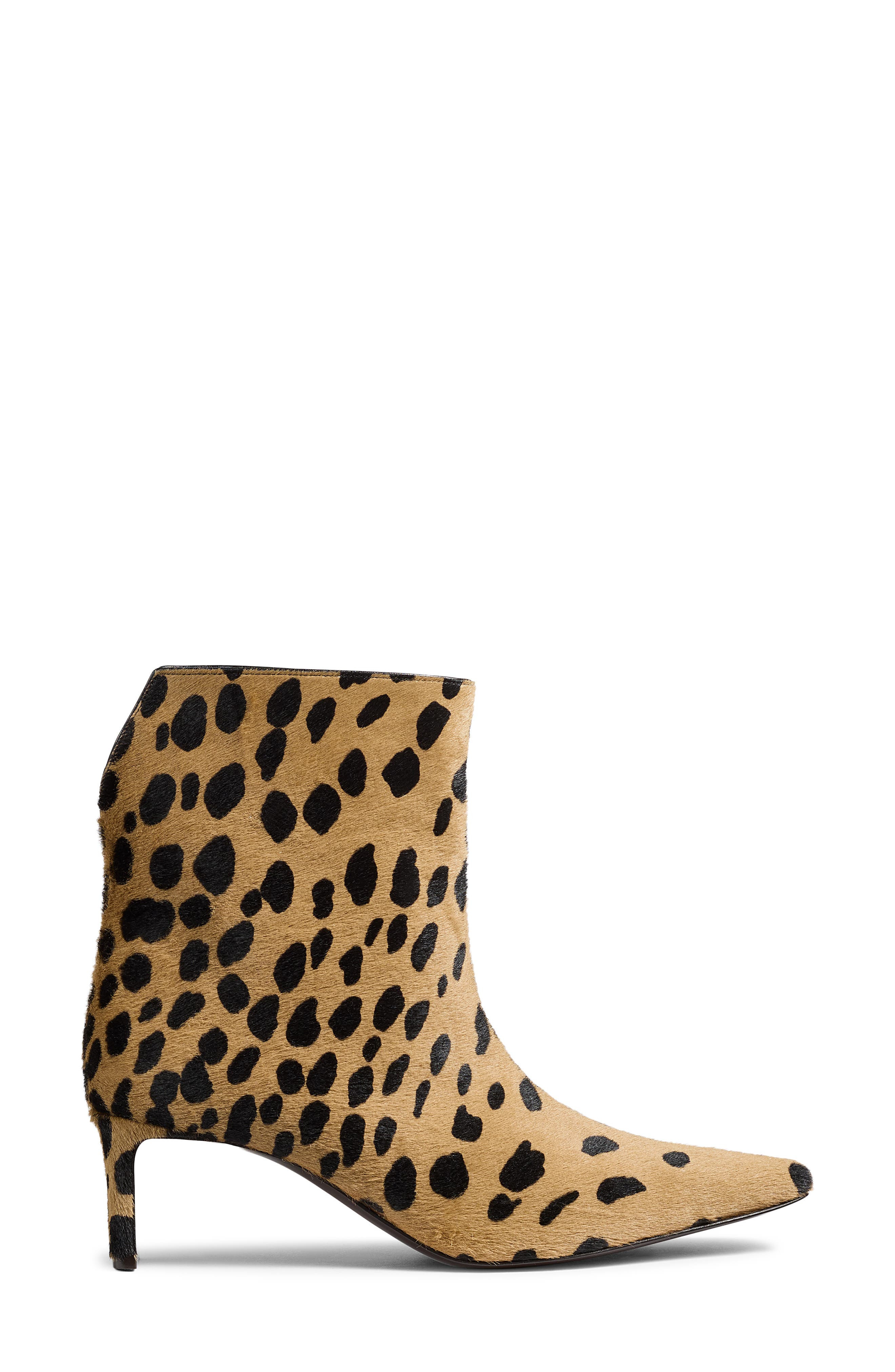 Khaite Ona Genuine Calf Hair Bootie in Camel /Black at Nordstrom - 4