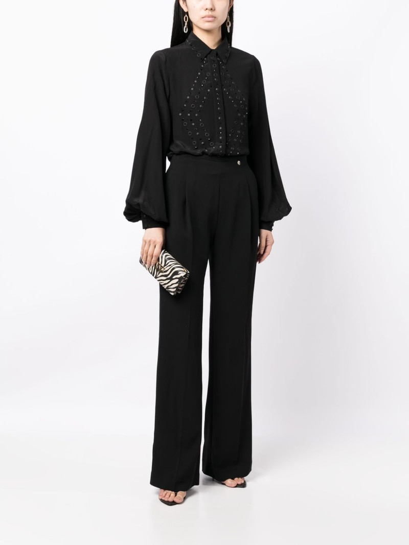 ELIE SAAB eyelet-embellished silk shirt outlook