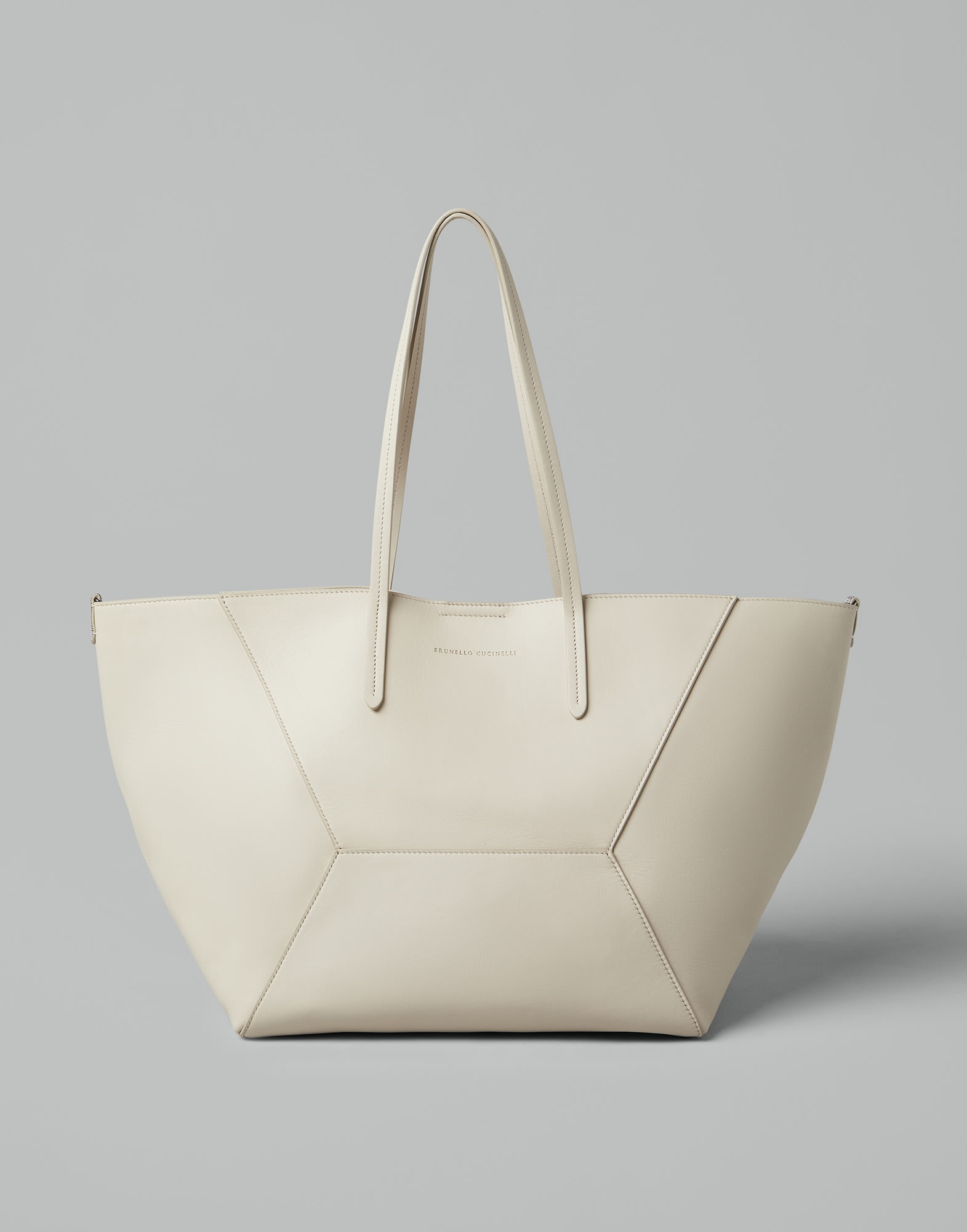 Calfskin shopper bag with monili - 1