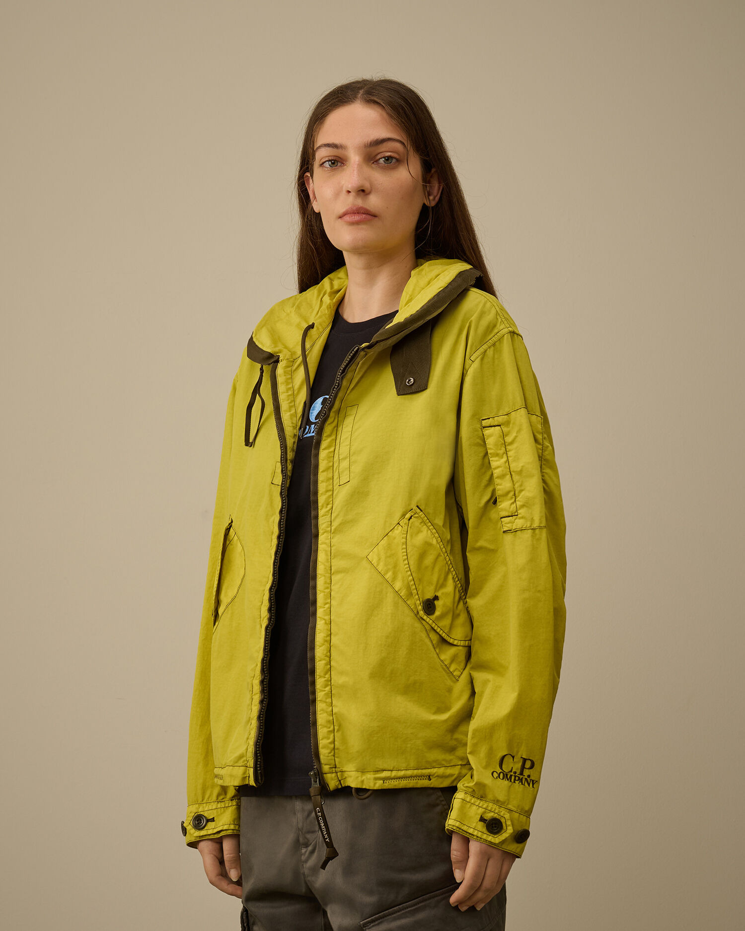 Contrast Flatt Nylon Hooded Jacket - 3