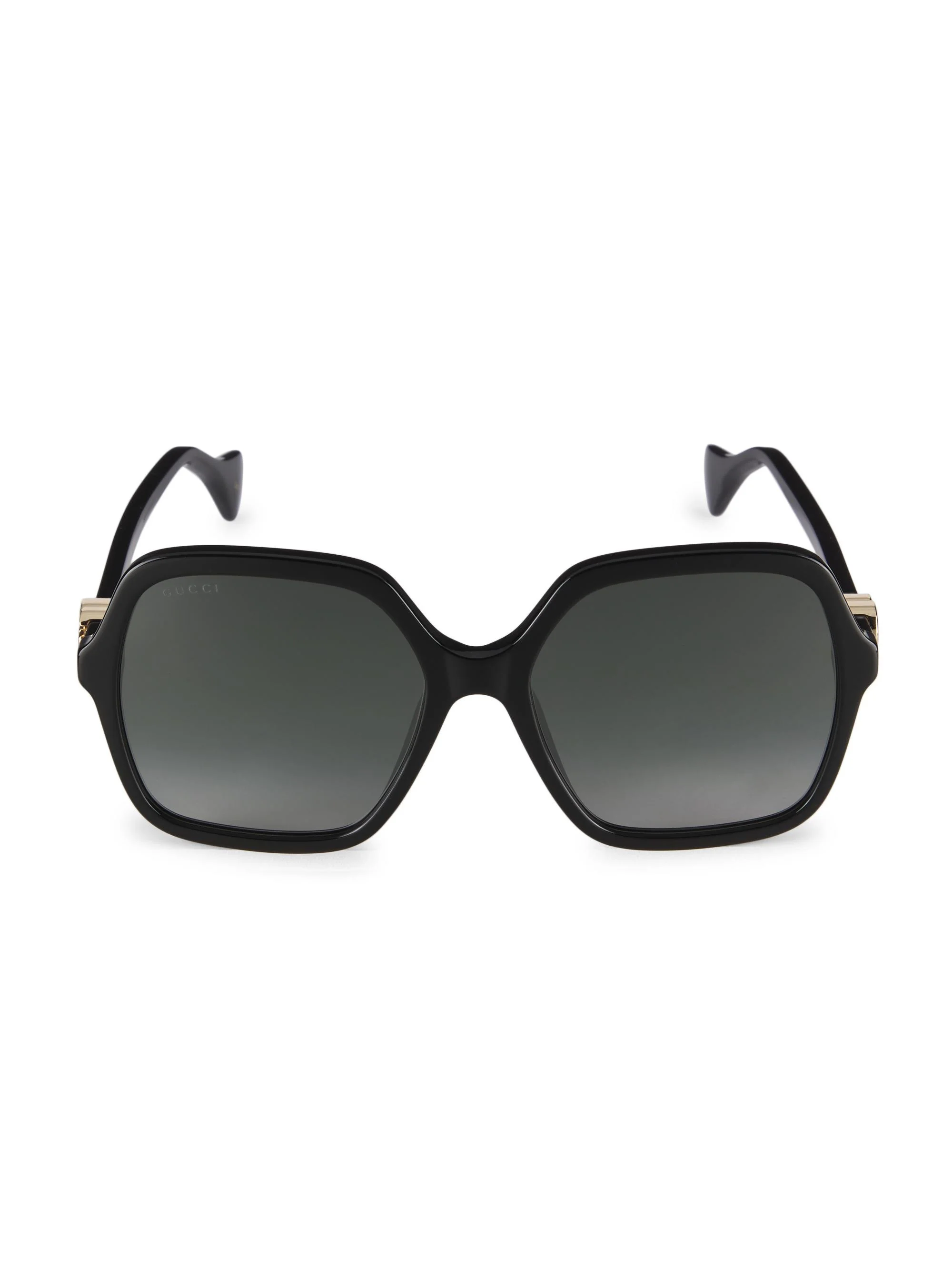 Oversized Square Sunglasses With Mini Logo Black - 1