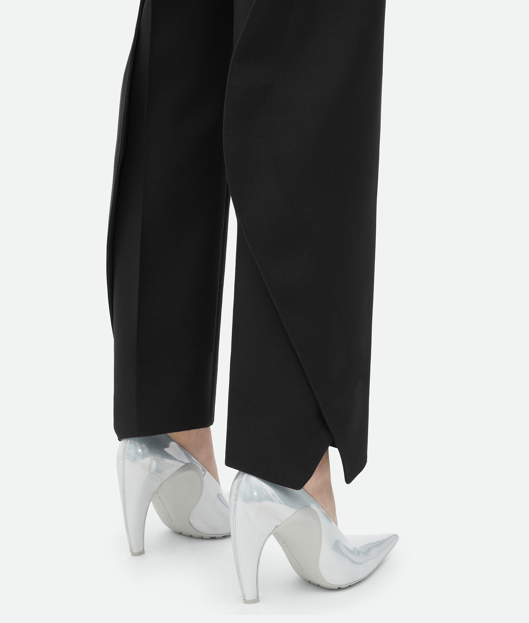 Curved Shape Wool Pants - 5