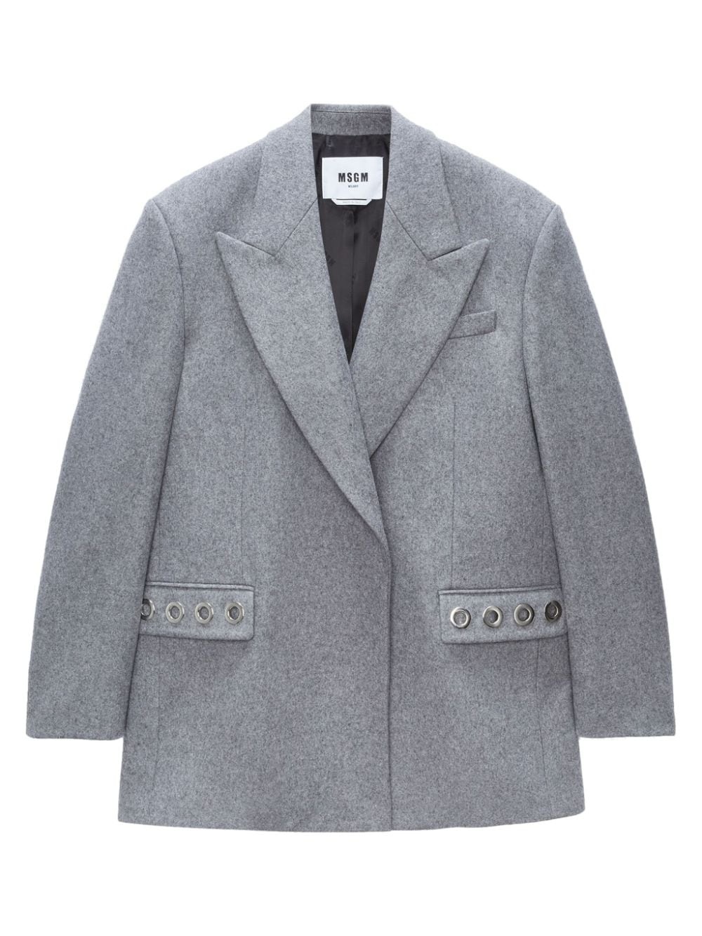 eyelet-embellished single-breasted blazer - 6