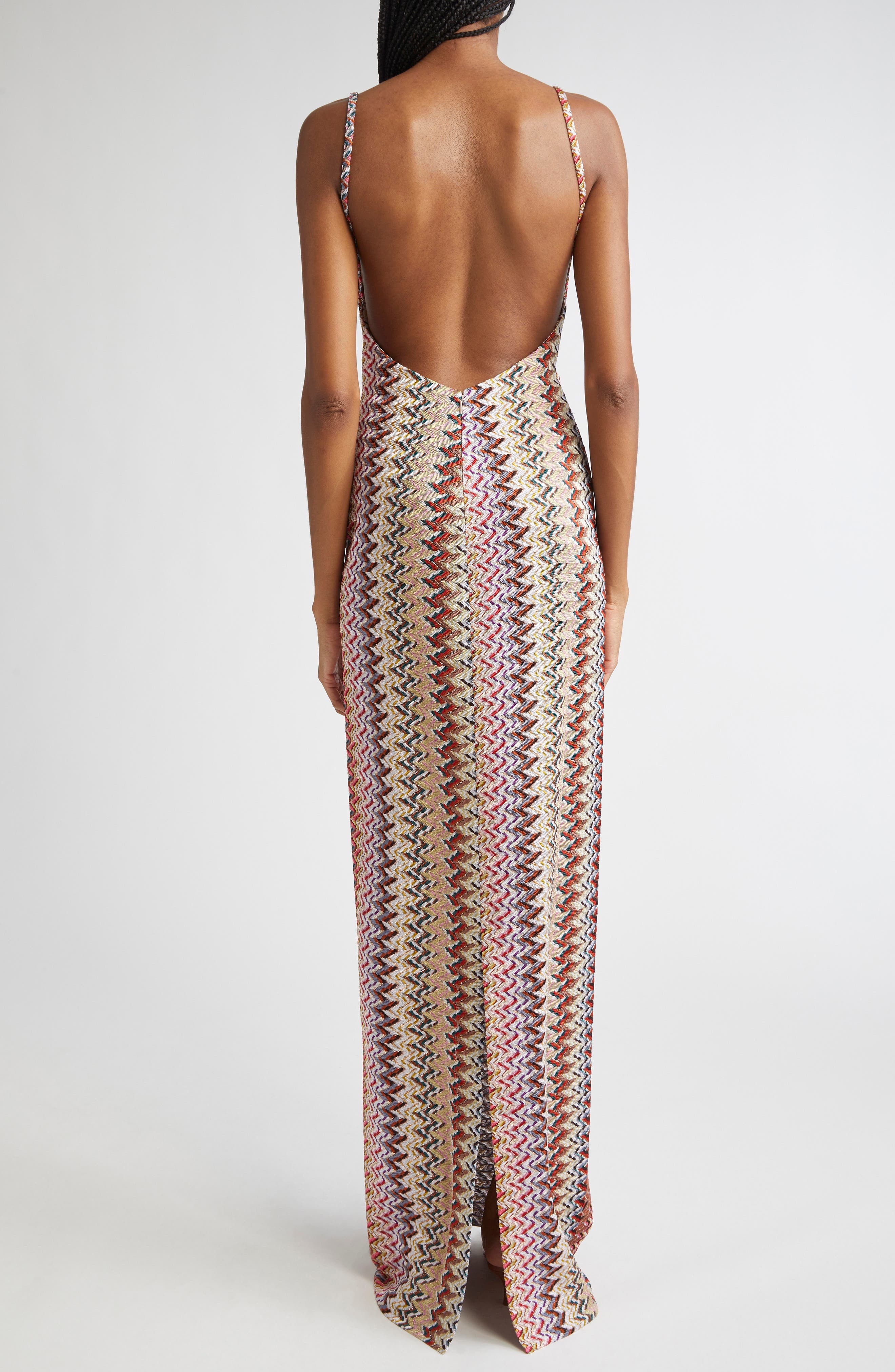 Missoni Metallic Zigzag Knit Maxi Dress in Multicolor at Nordstrom - 2
