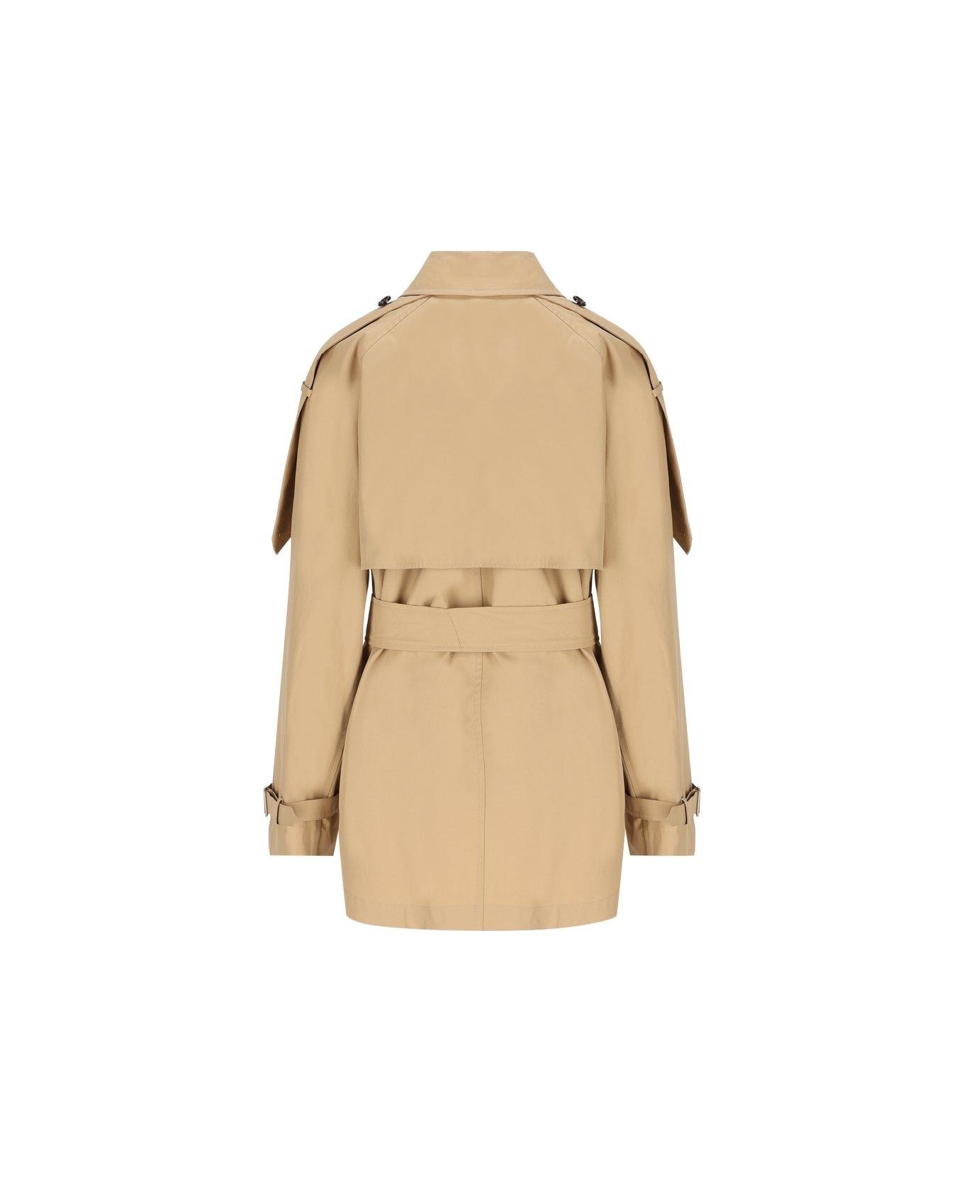 Double Breasted Belted Trench Coat - 2