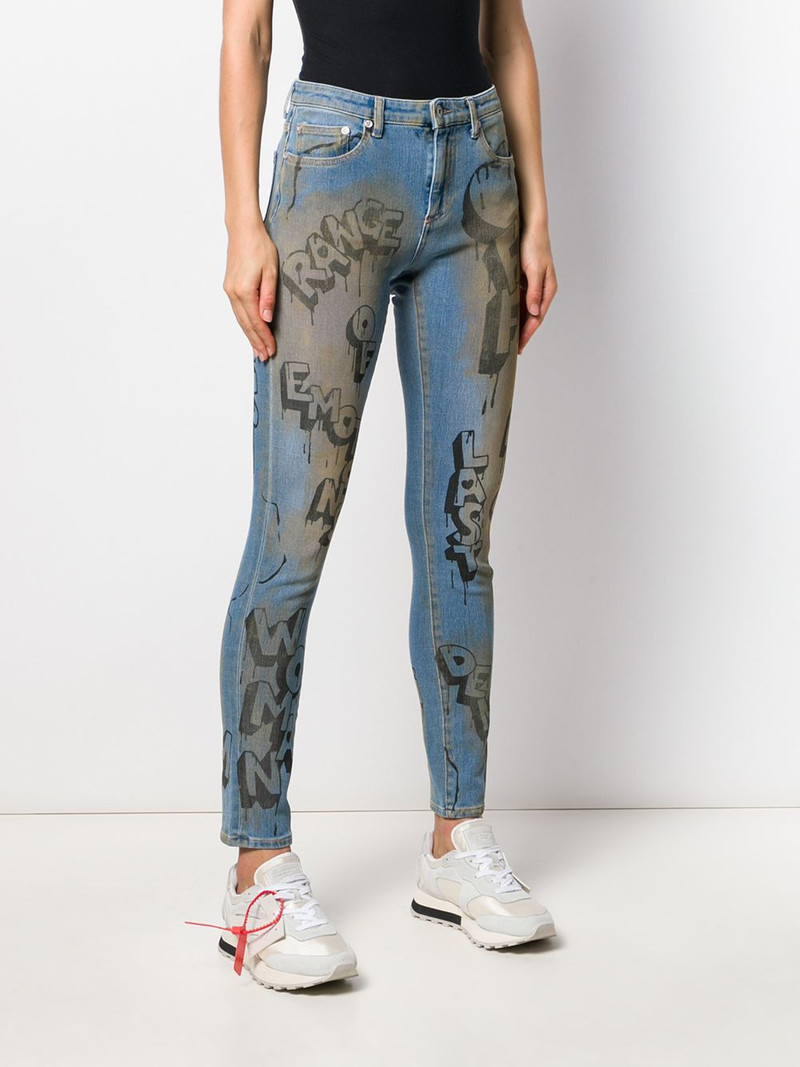 graffiti print skinny jeans 3