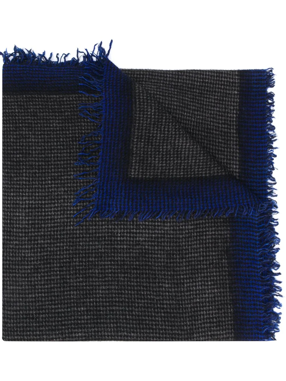 colour block frayed scarf - 1