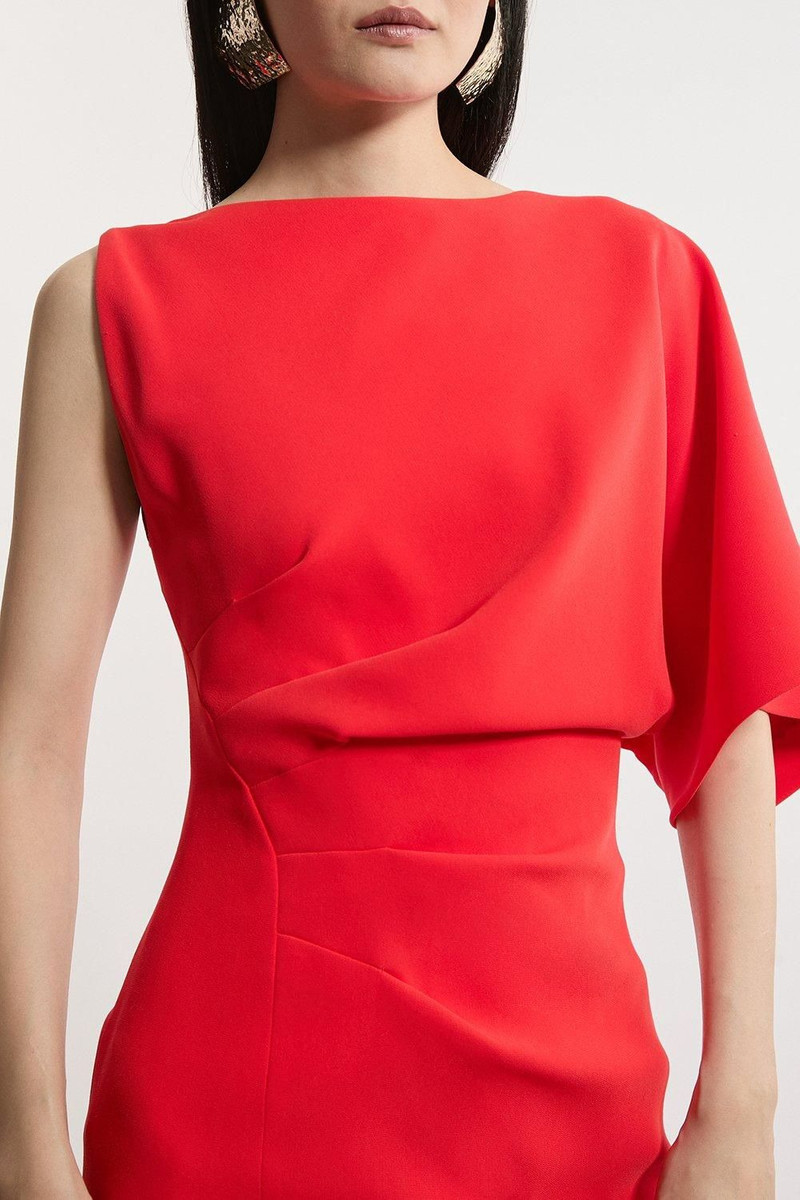 Petite Fluid Tailored Asymmetric Sleeve Maxi Dress 3
