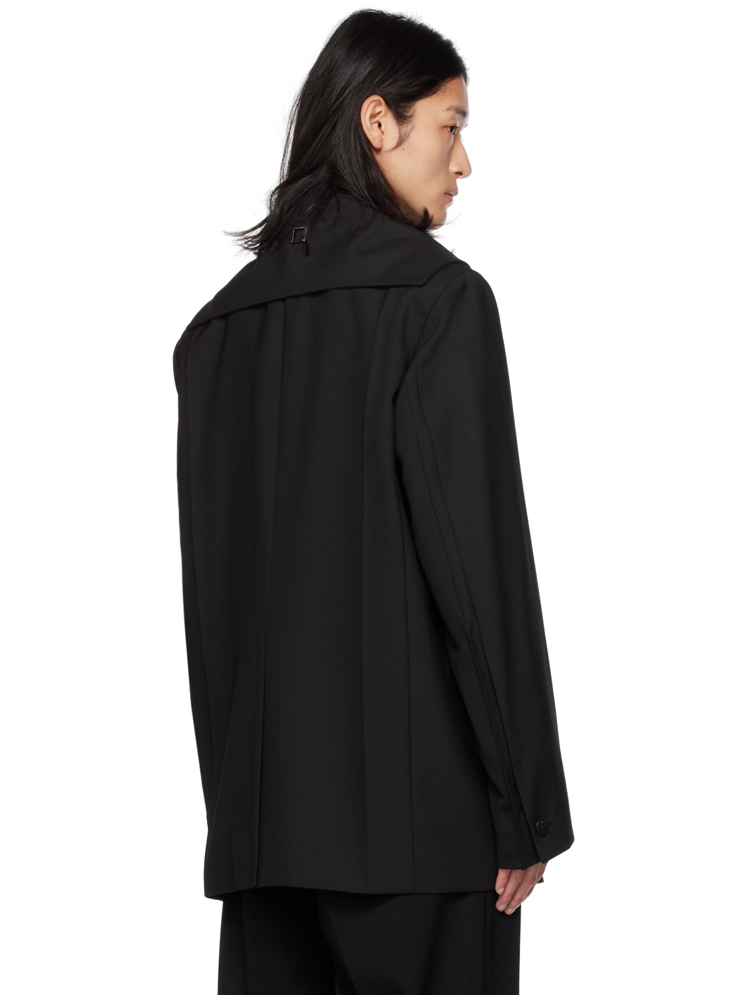 Black Single Breasted Blazer - 3