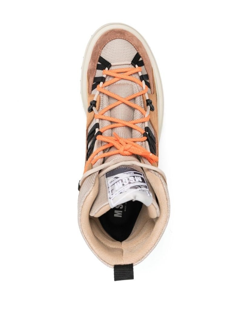 panelled lace-up boots - 4