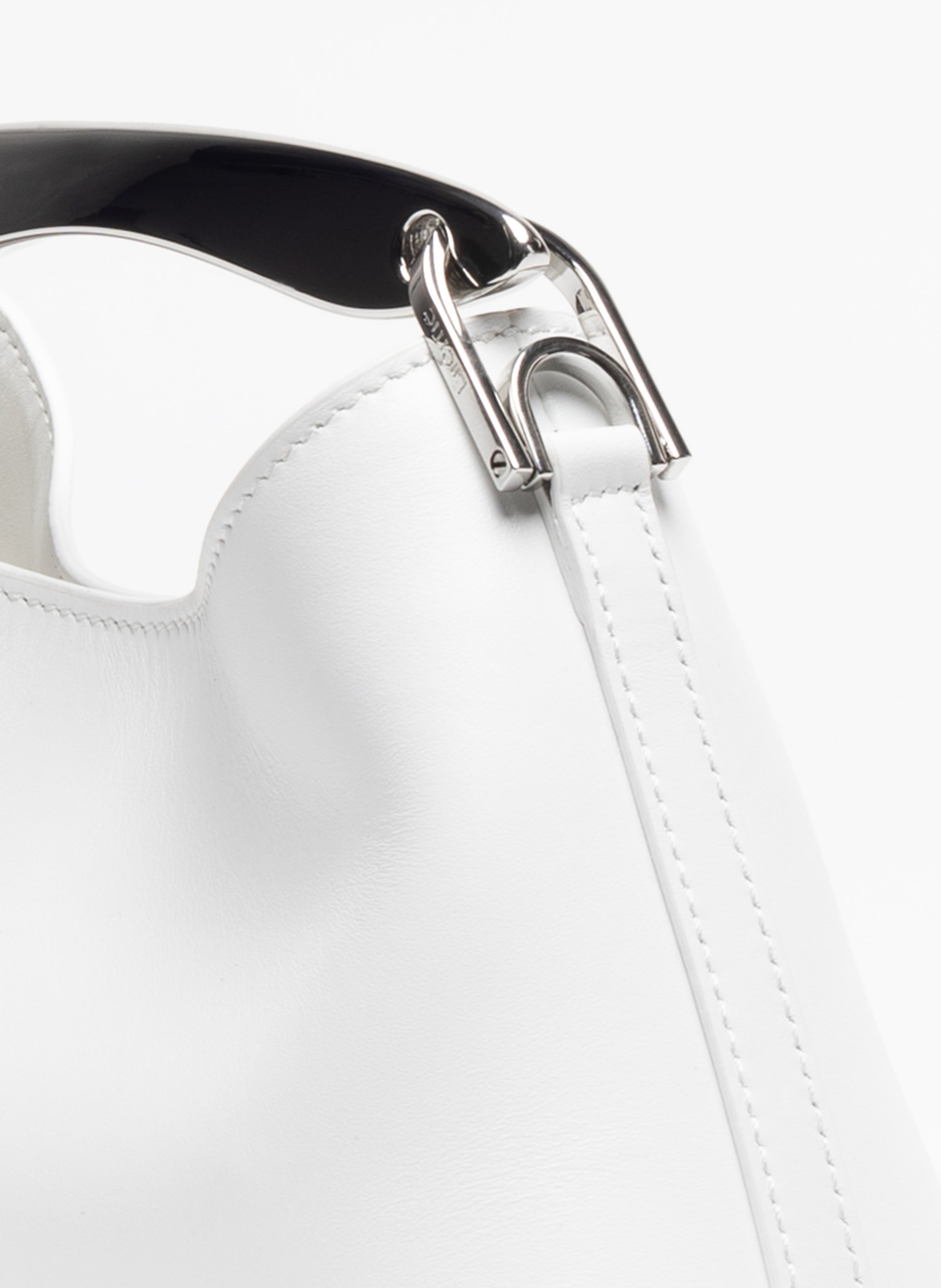 Mini Boomerang Leather White - Silver - 5