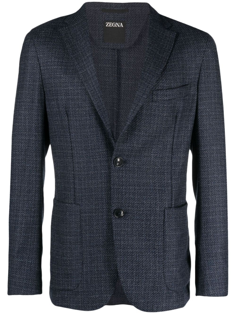 single-breasted tweed blazer - 1