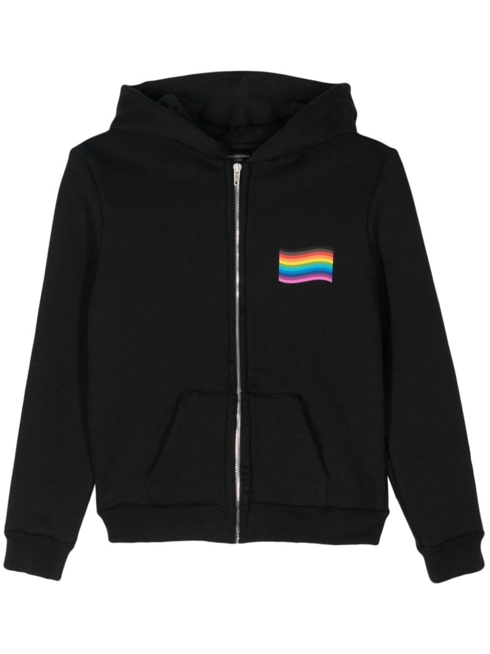 rainbow flag zip-up hoodie - 1