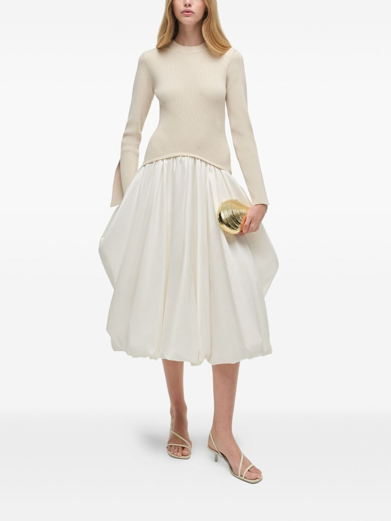 SIMKHAI knit-top balloon-skirt midi dress outlook