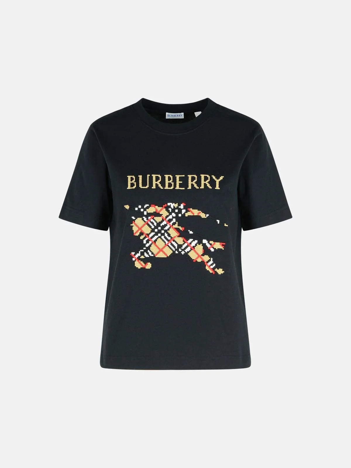 'FRANKIE' BLACK COTTON T-SHIRT - 1