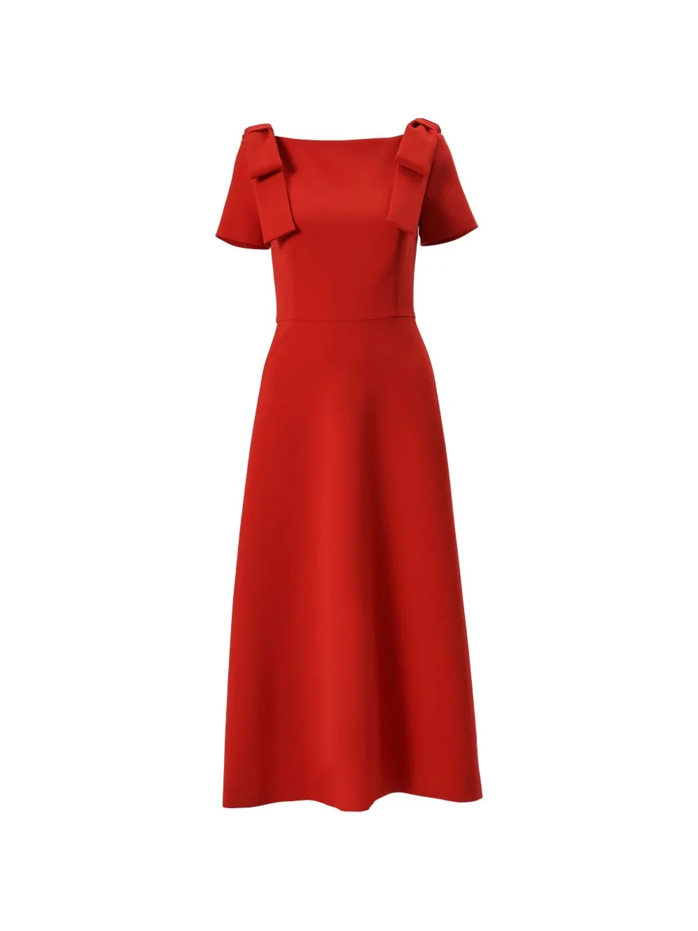 bow-shoulder midi dress - 1