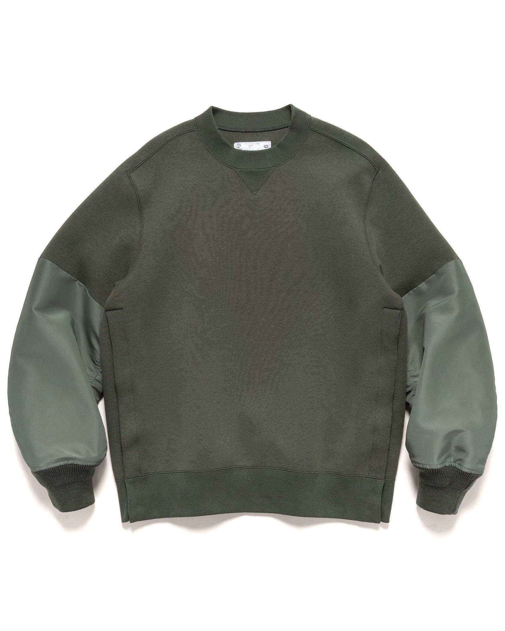 Nylon Twill x Sponge Sweat Pullover Khaki - 1