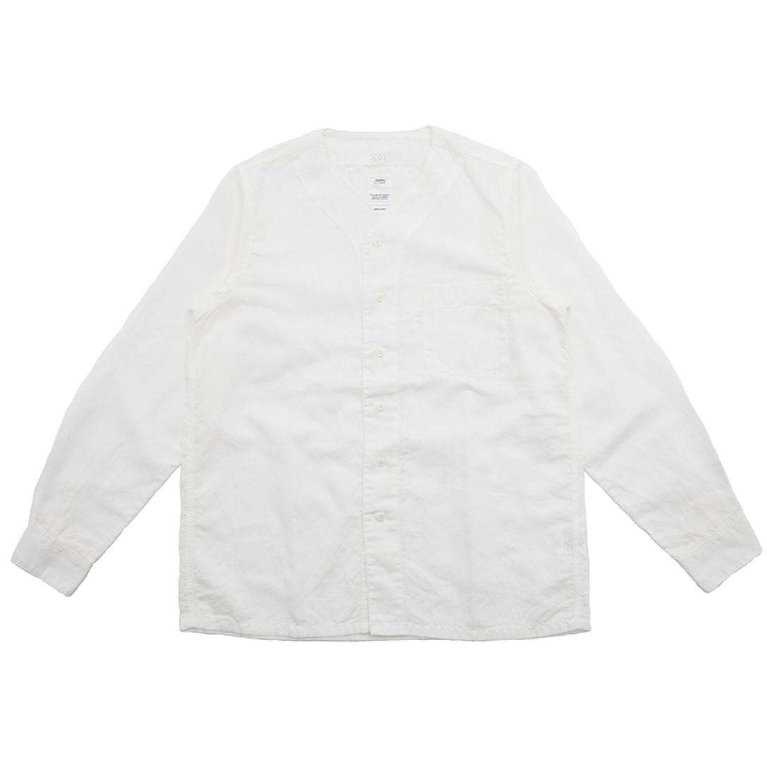 FREE EDGE SHIRT L/S BASEBALL COLLAR WHITE - 1