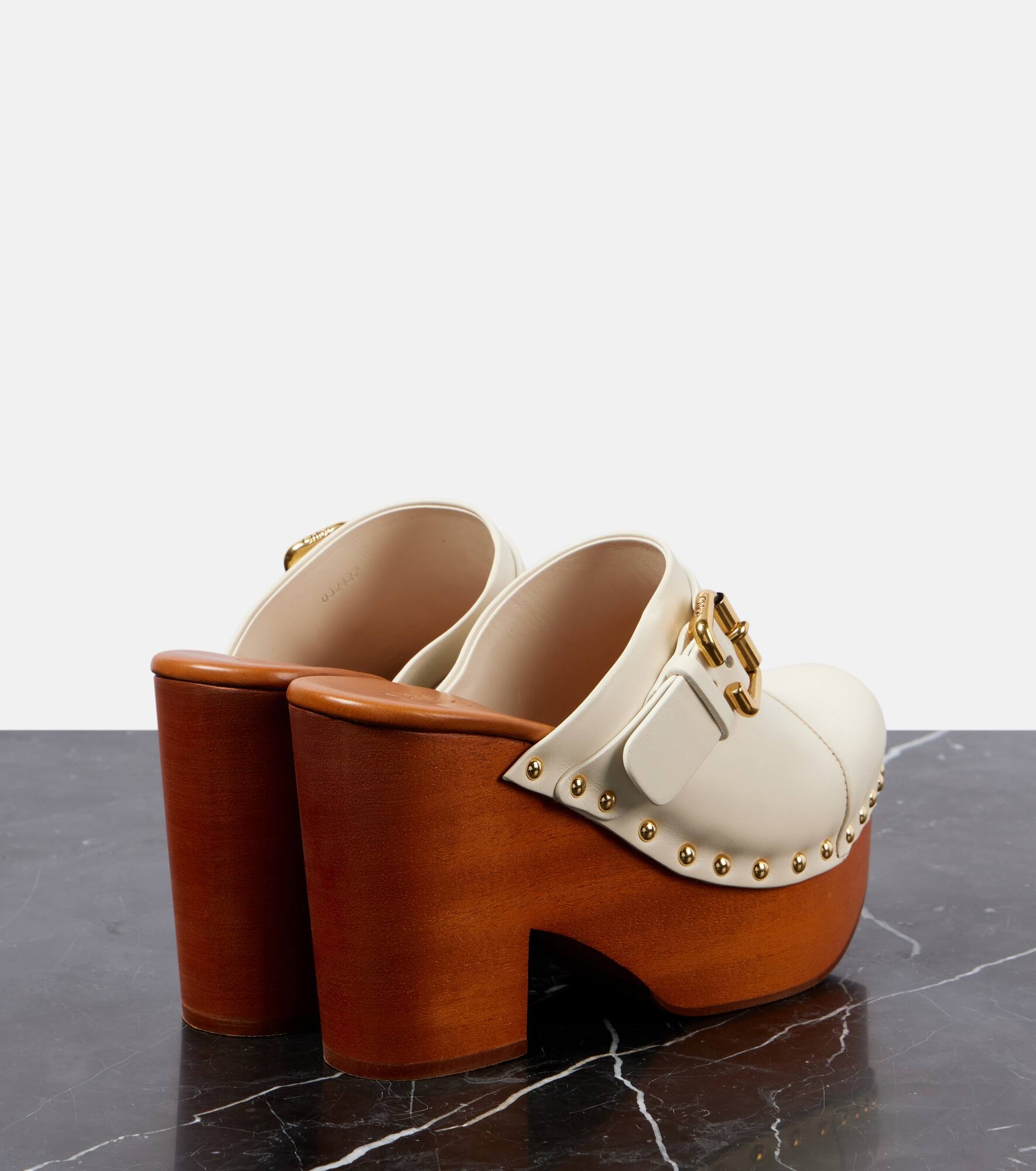 Jeannette studded leather clogs - 3