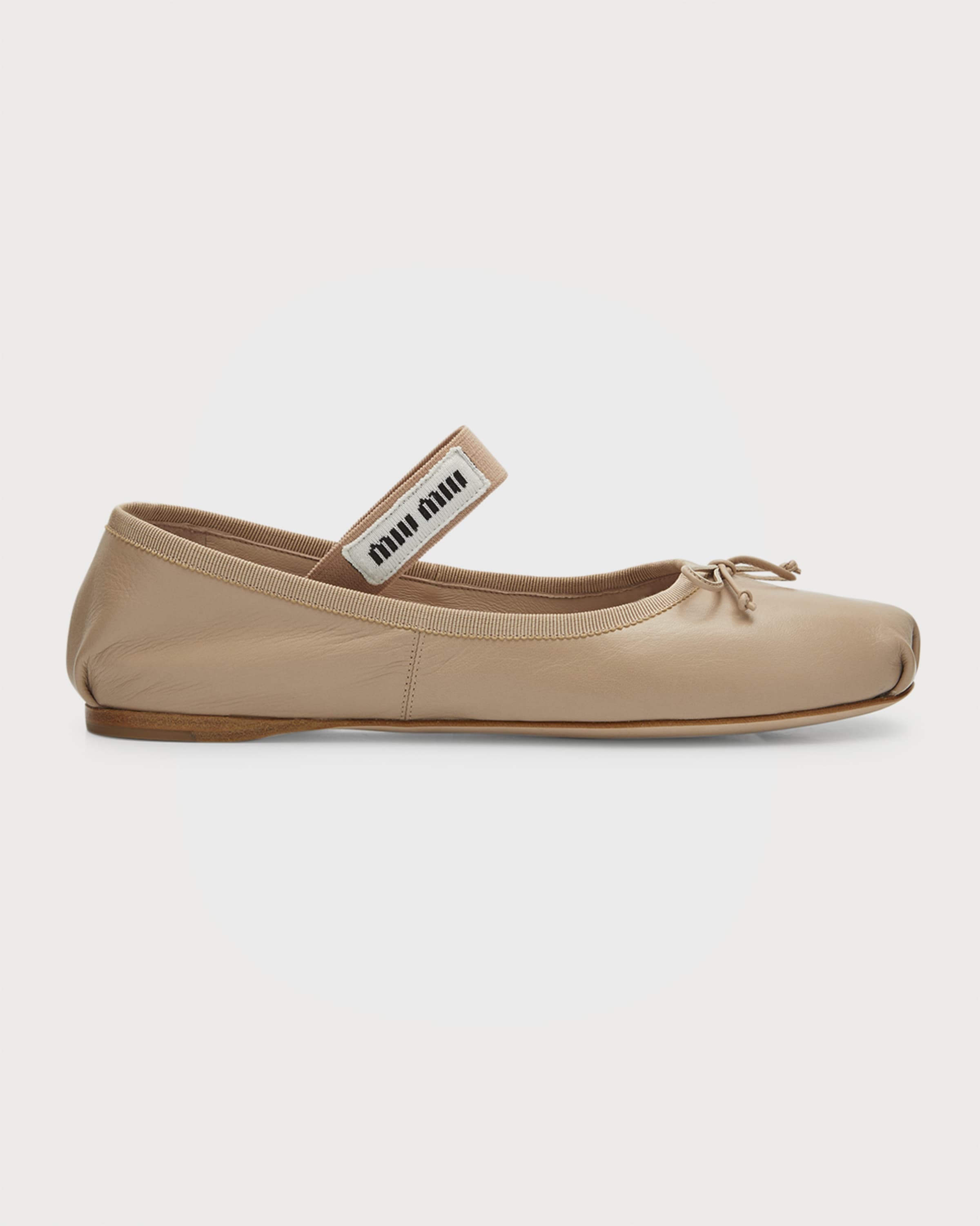 Miu Miu Leather Ballerina Flats | neimanmarcus | REVERSIBLE