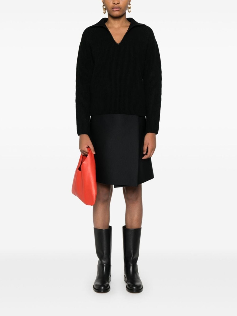 Vince leather-trim sweater outlook