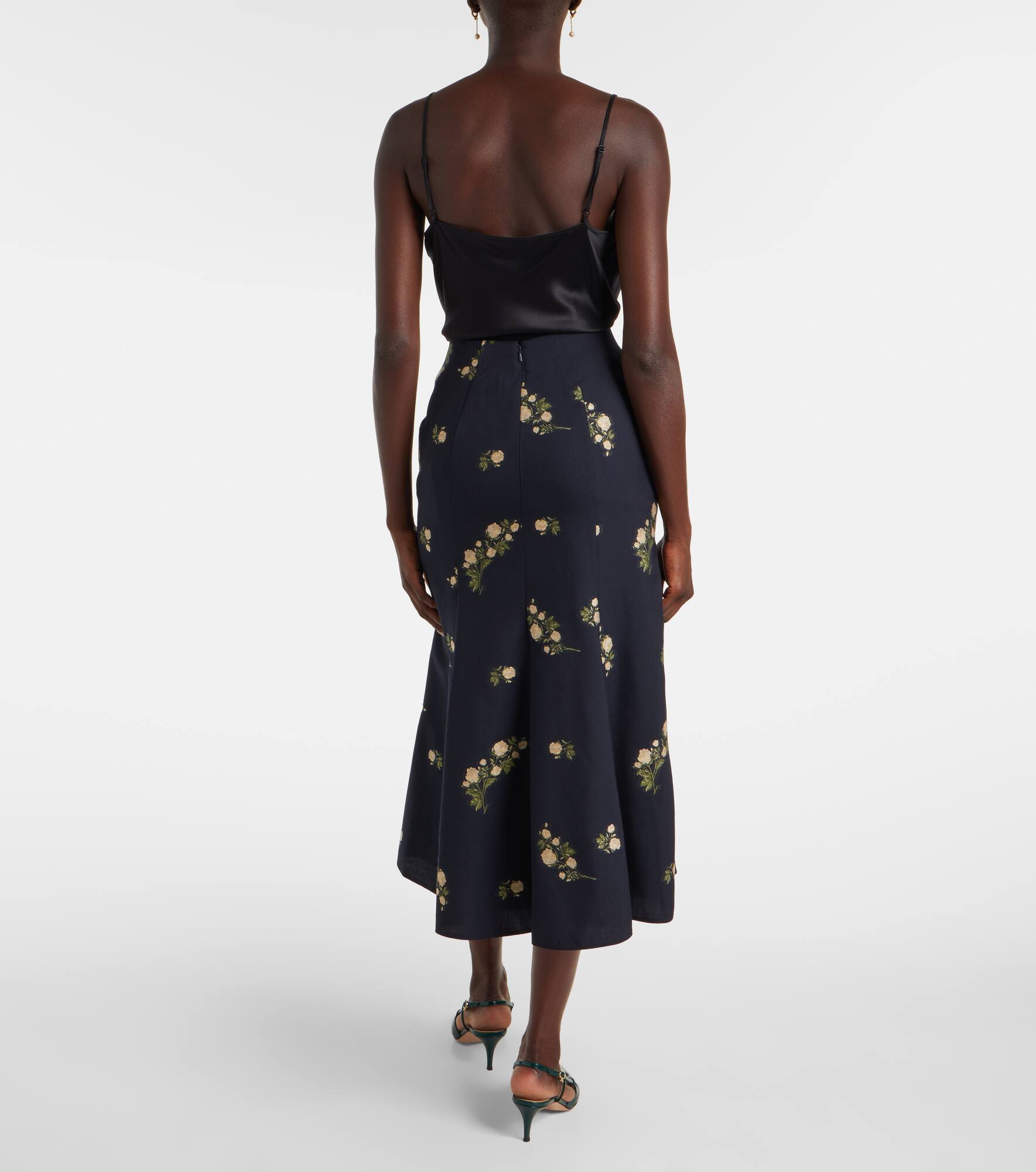 Floral jacquard midi skirt - 3
