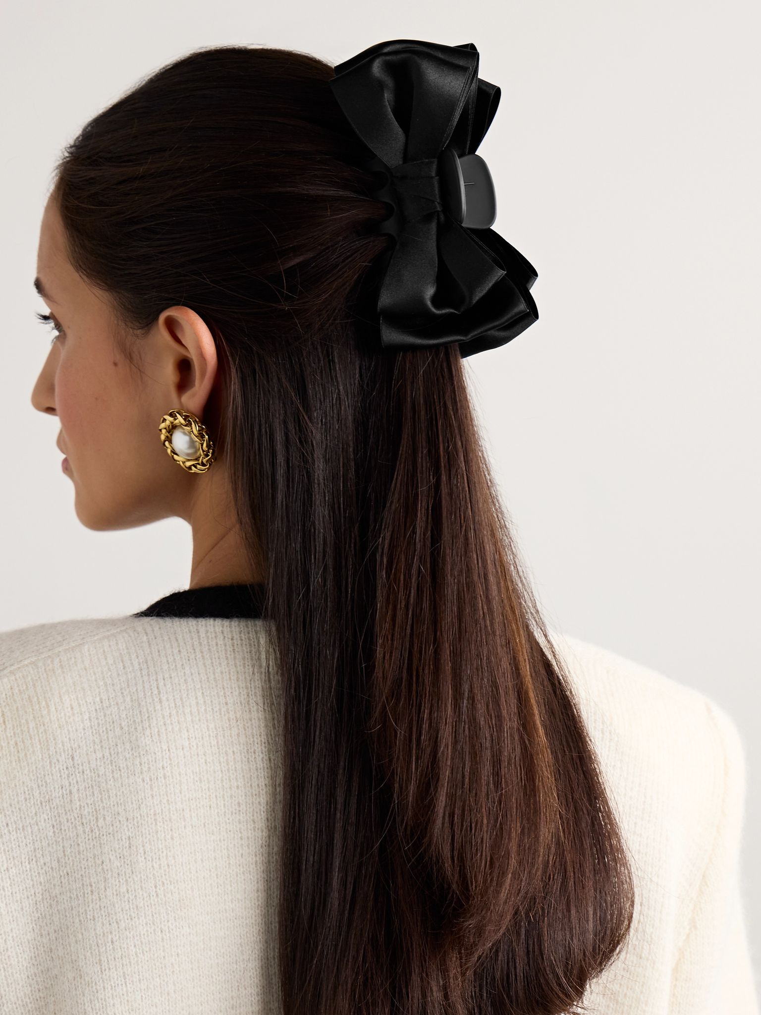 Agatha satin hair clip Black - 2